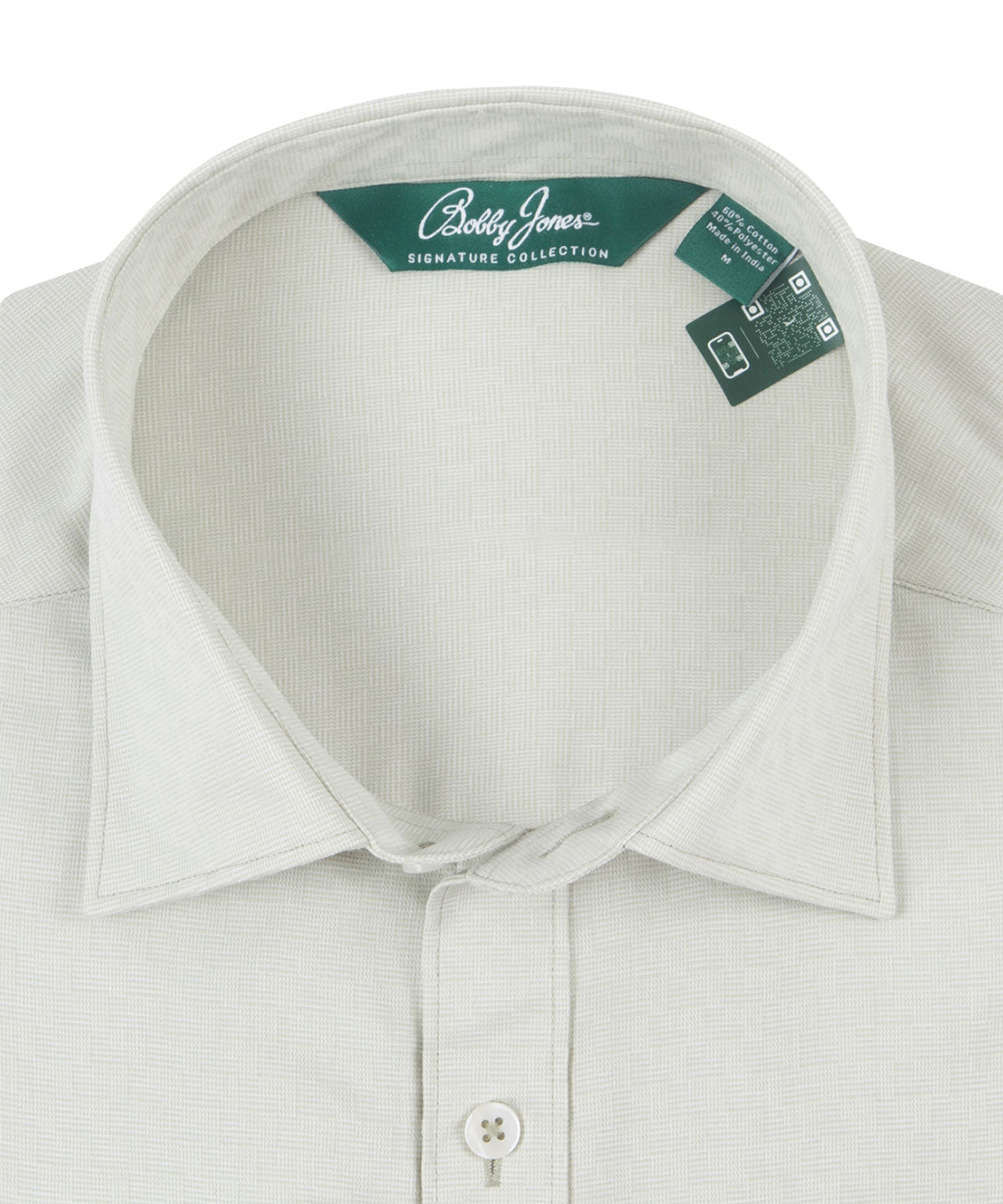 Signature Berkeley Tonal Grid Jacquard Weave Wrinkle Resistant Long Sleeve Sport Shirt