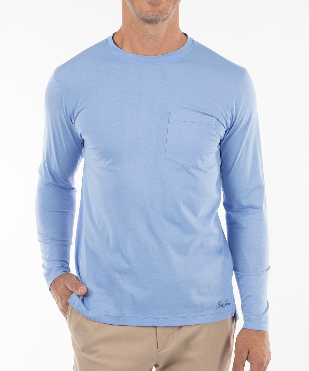 Signature Ultra-Light Pima Cotton Long-Sleeve Crew Neck T-Shirt