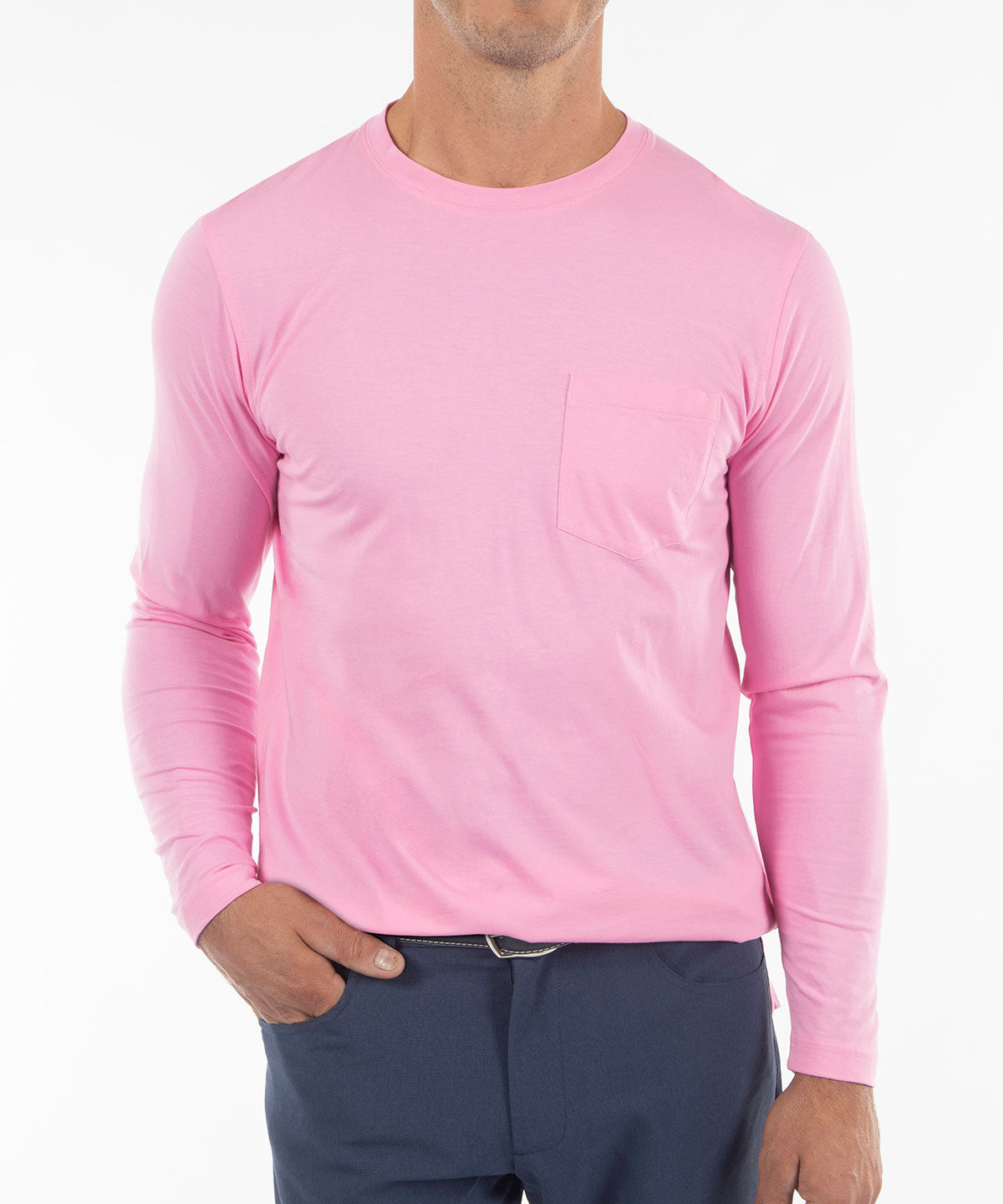 Signature Ultra-Light Pima Cotton Long-Sleeve Crew Neck T-Shirt