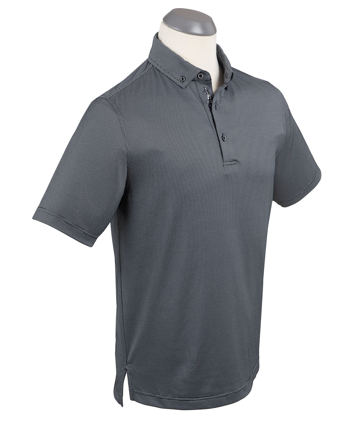 Performance Jacquard Dash Print Short-Sleeve Button-Down Collar Polo