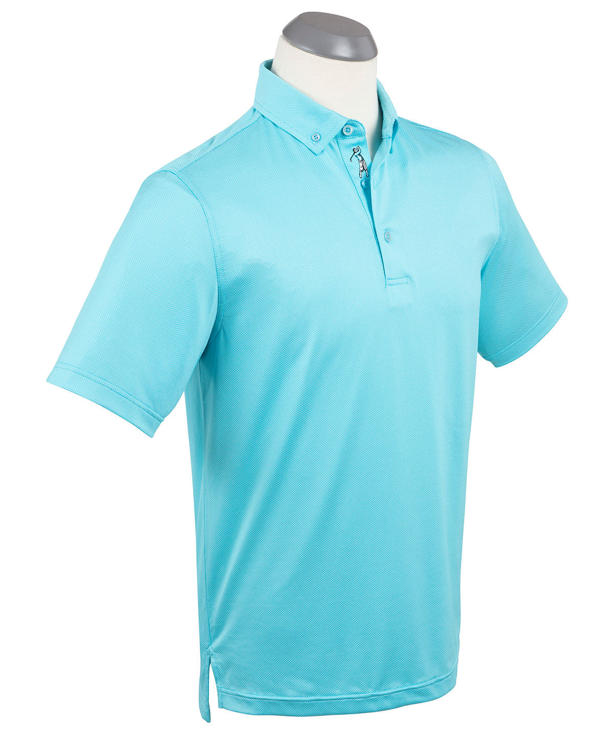 Performance Jacquard Dash Print Short-Sleeve Button-Down Collar Polo