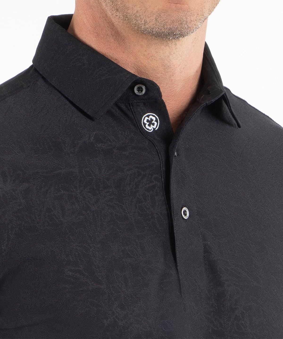 Performance Jacquard Magnolia Print Short-Sleeve Polo