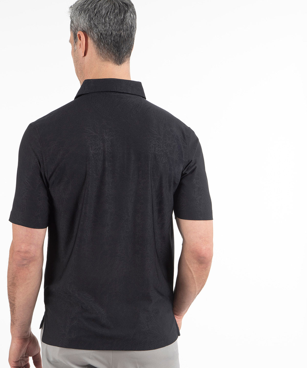 Performance Jacquard Magnolia Print Short-Sleeve Polo
