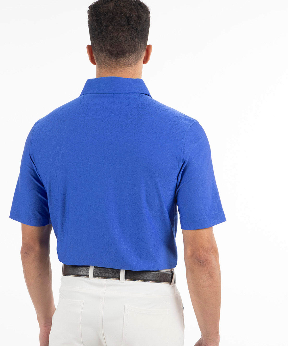 Performance Jacquard Magnolia Print Short-Sleeve Polo