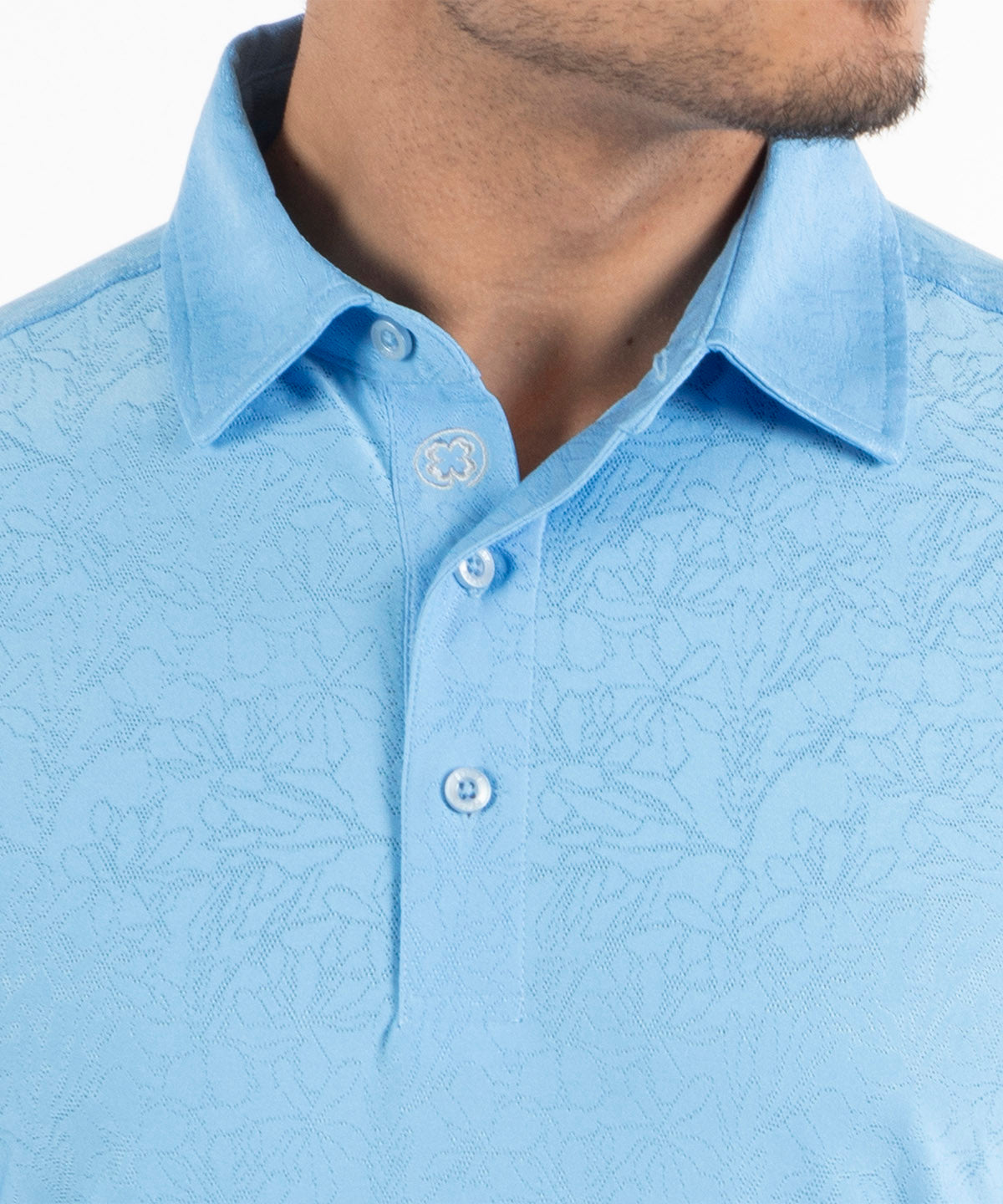 Performance Jacquard Magnolia Print Short-Sleeve Polo