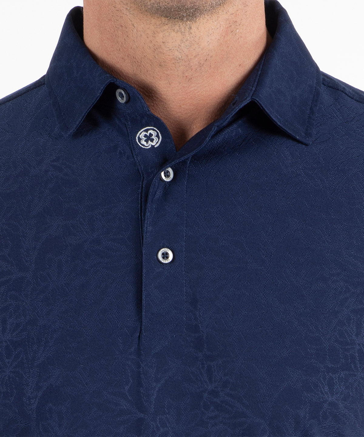 Performance Jacquard Magnolia Print Short-Sleeve Polo