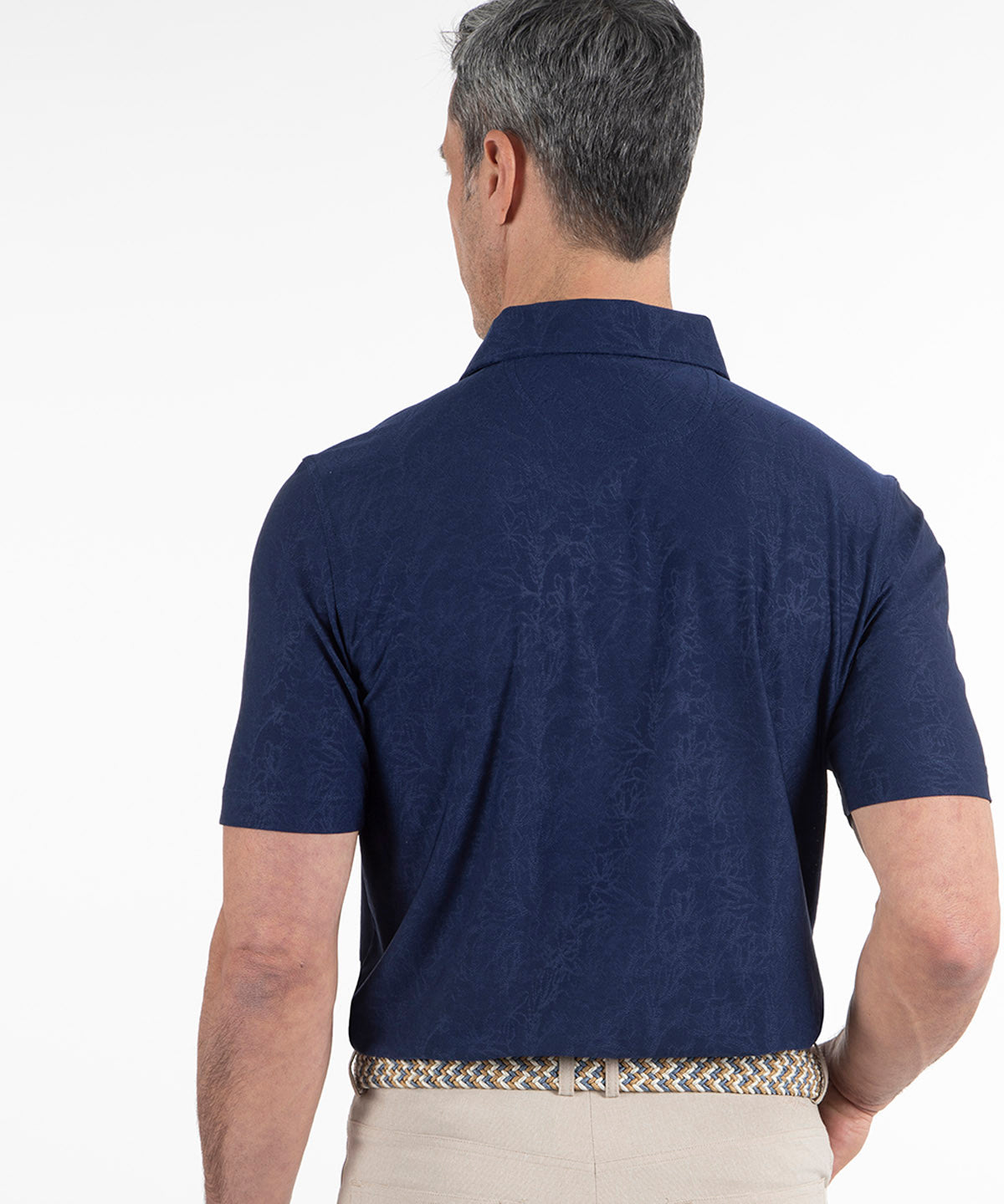 Performance Jacquard Magnolia Print Short-Sleeve Polo
