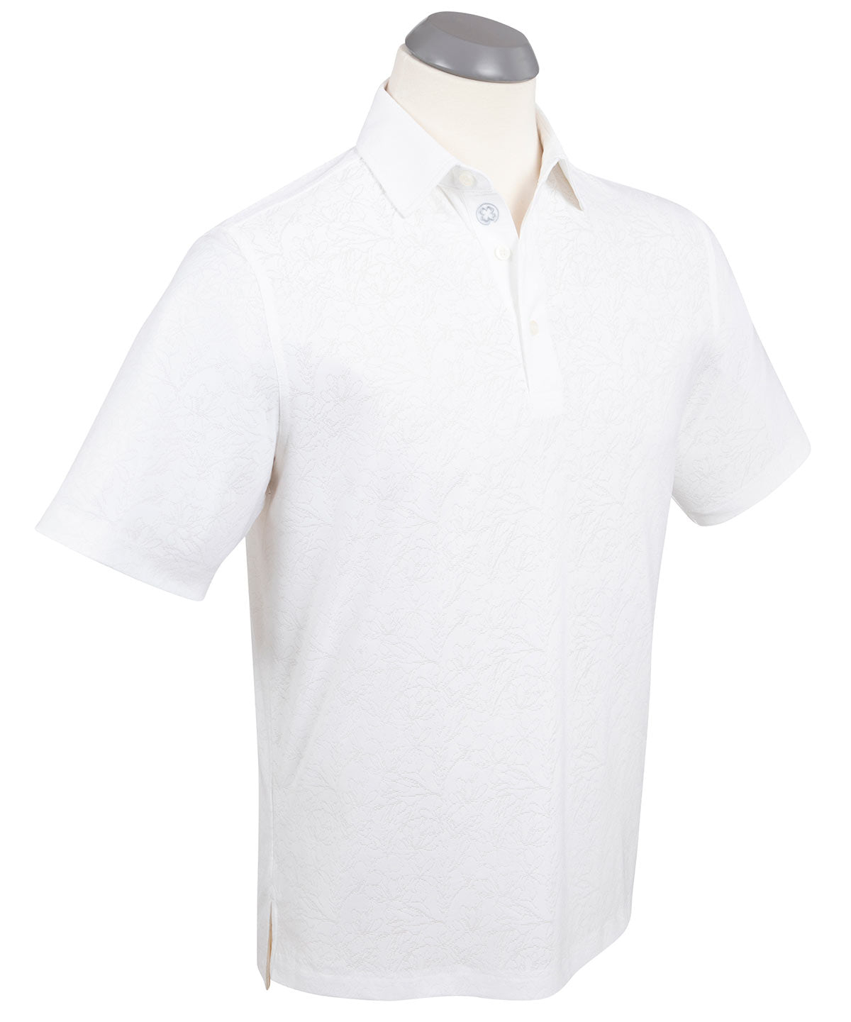 Performance Jacquard Magnolia Print Short-Sleeve Polo