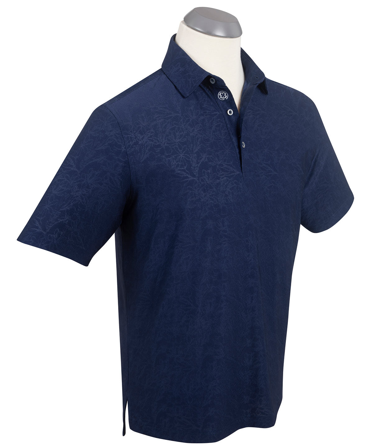 Performance Jacquard Magnolia Print Short-Sleeve Polo