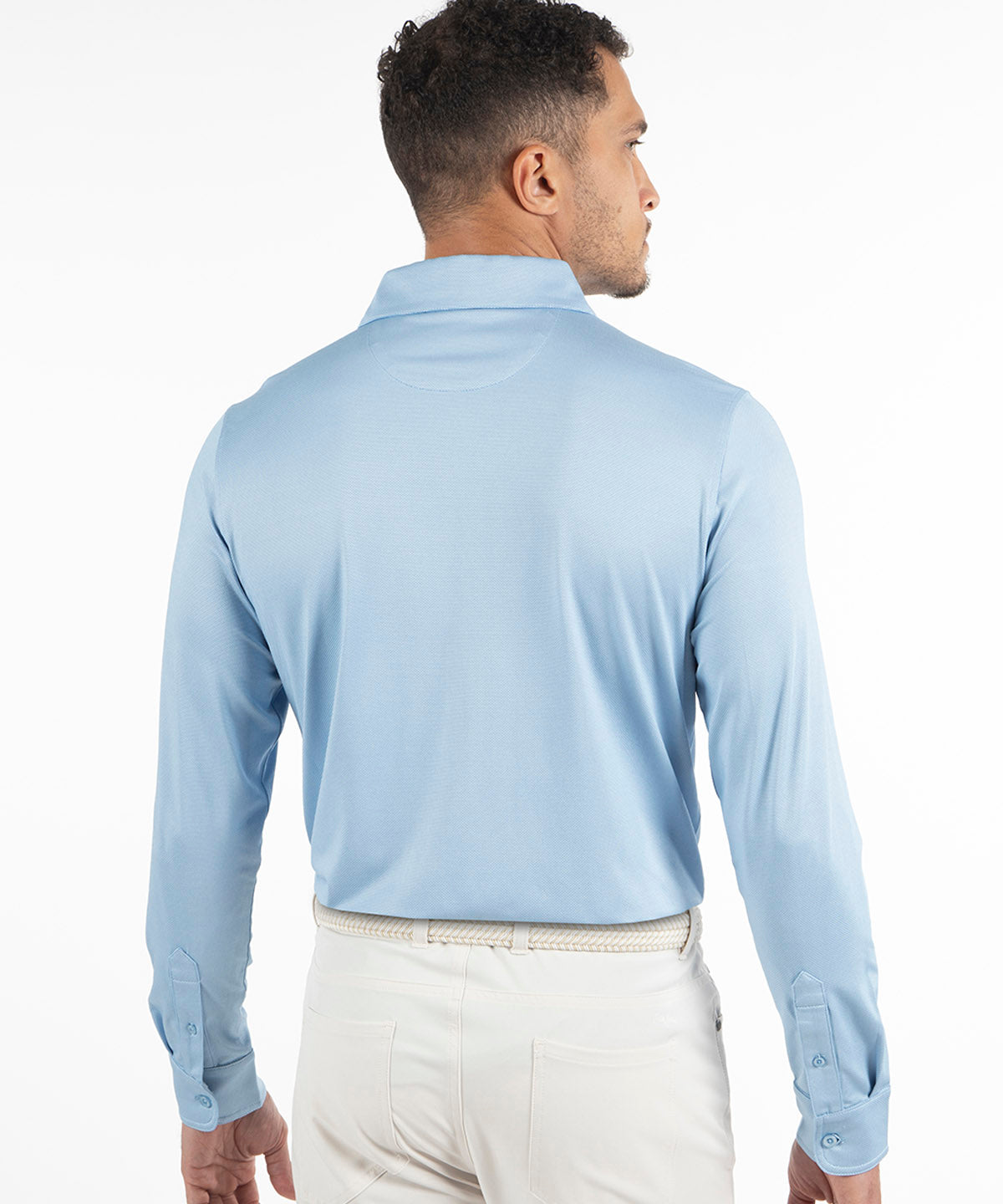 Performance Jacquard Dash Long-Sleeve Button-Down Sport Shirt