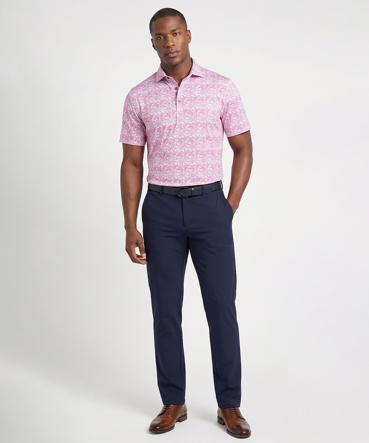 Performance Azalea Print Jersey Polo
