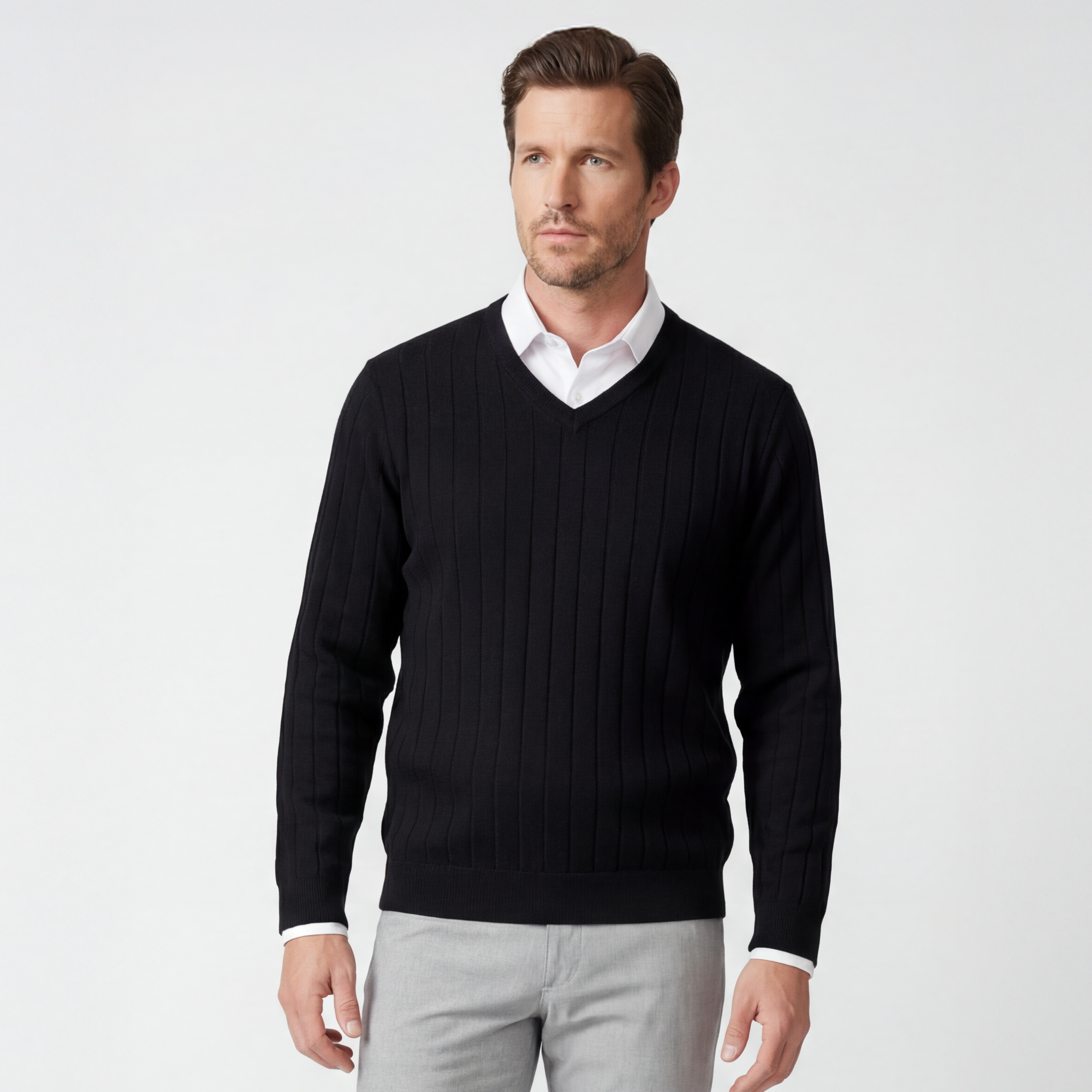 Signature Merino V-neck Pullover Sweater