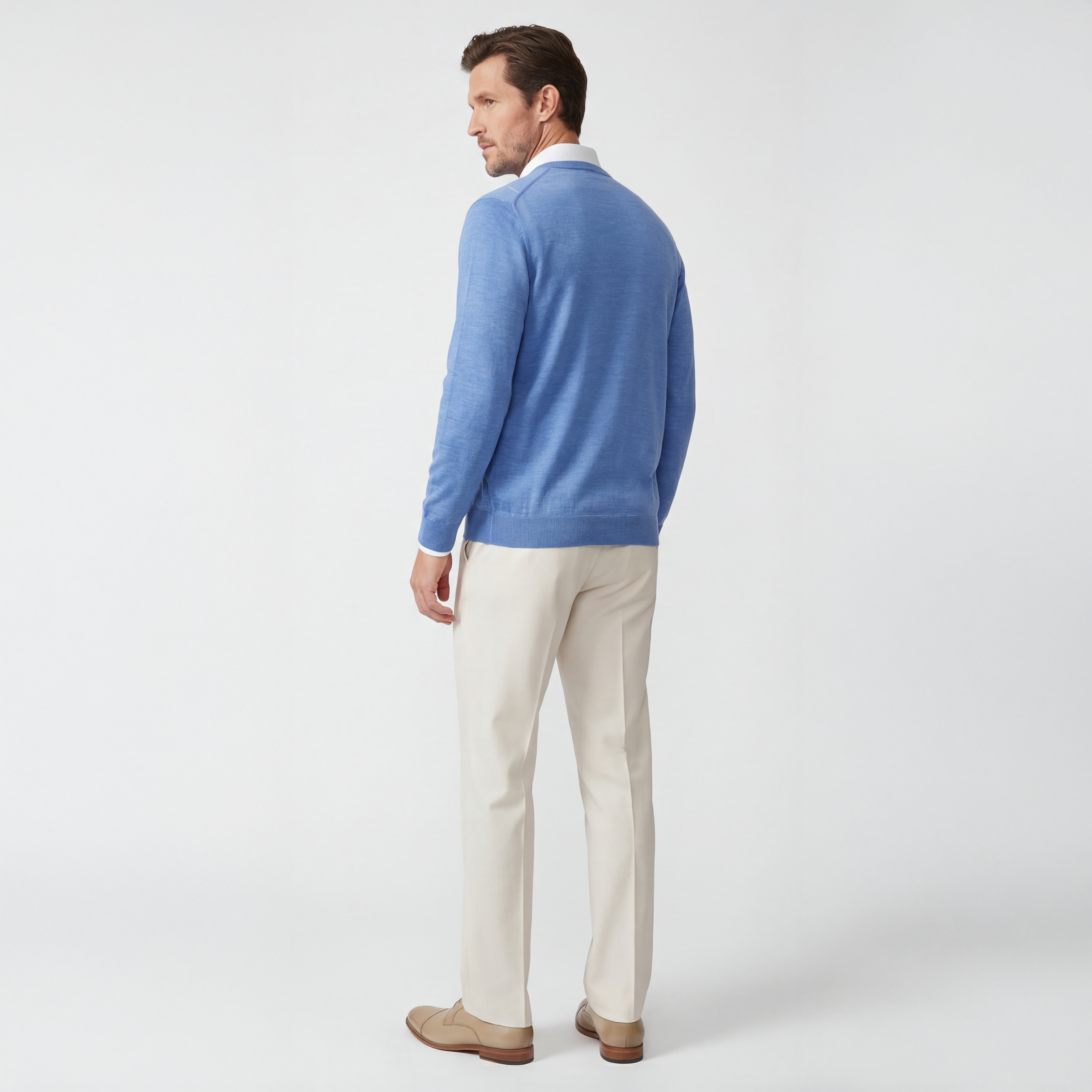 Signature Merino Argyle V-Neck Sweater