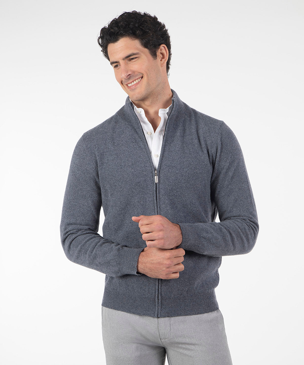 Heritage 100% Italian Cashmere Full-Zip Cardigan Sweater
