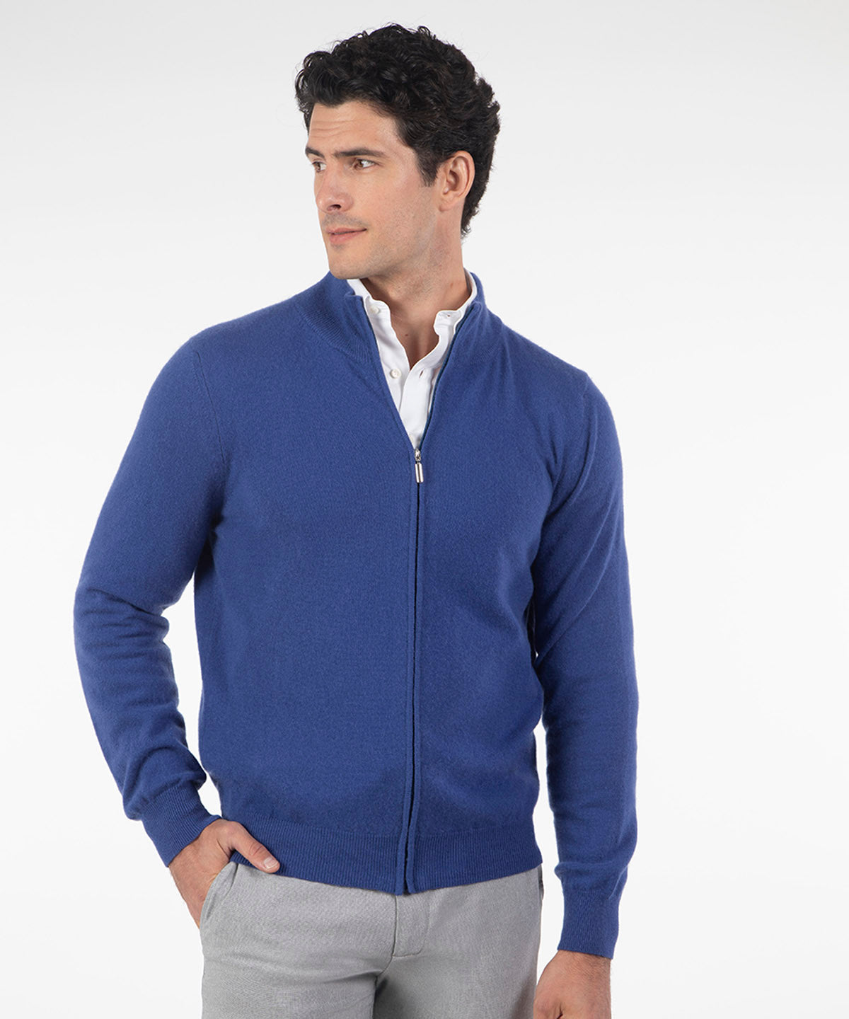 Heritage 100% Italian Cashmere Full-Zip Cardigan Sweater