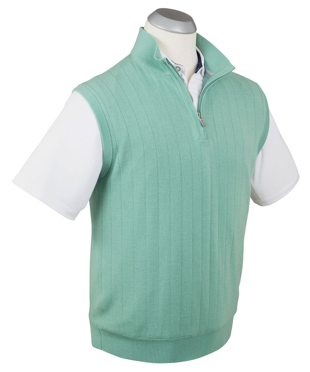 Signature Merino Quarter-Zip Mock Neck Vest