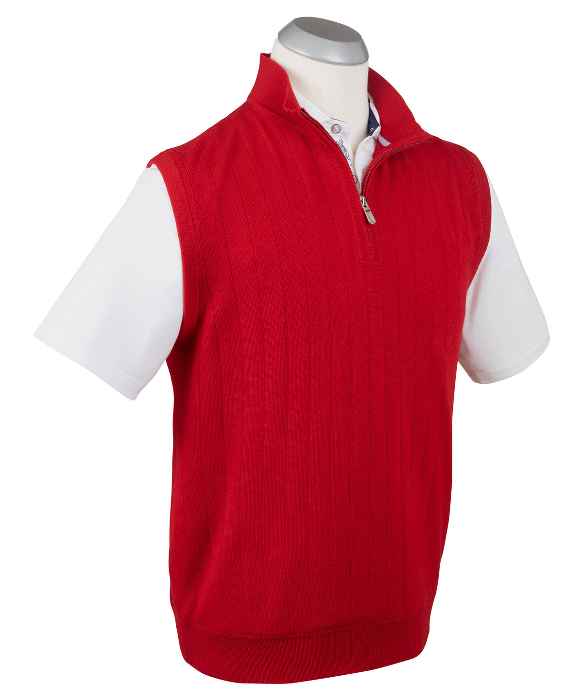 Signature Merino Quarter-Zip Mock Neck Vest