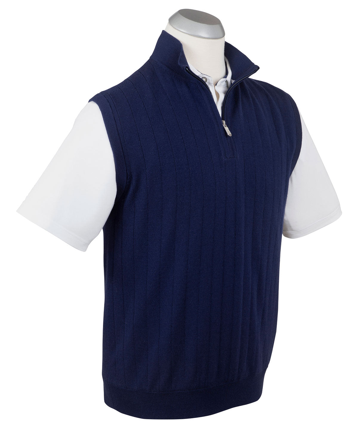 Signature Merino Quarter-Zip Mock Neck Vest