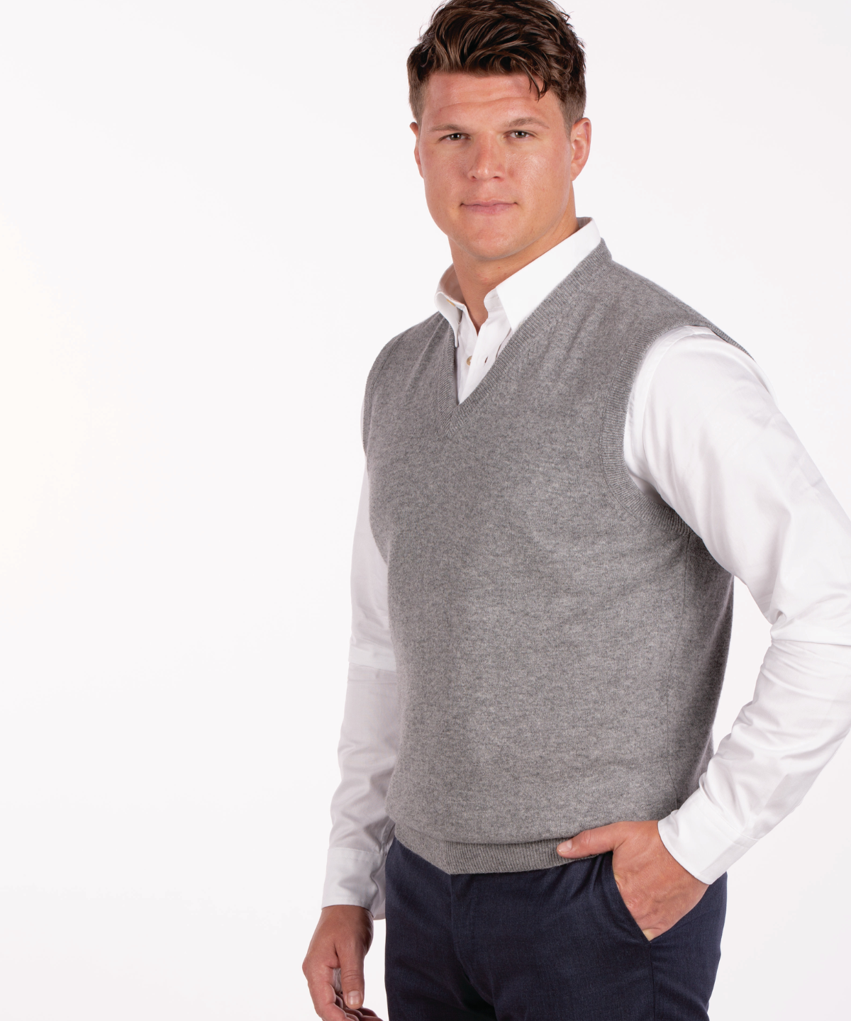 Heritage Italian 100% Cashmere V-Neck Vest