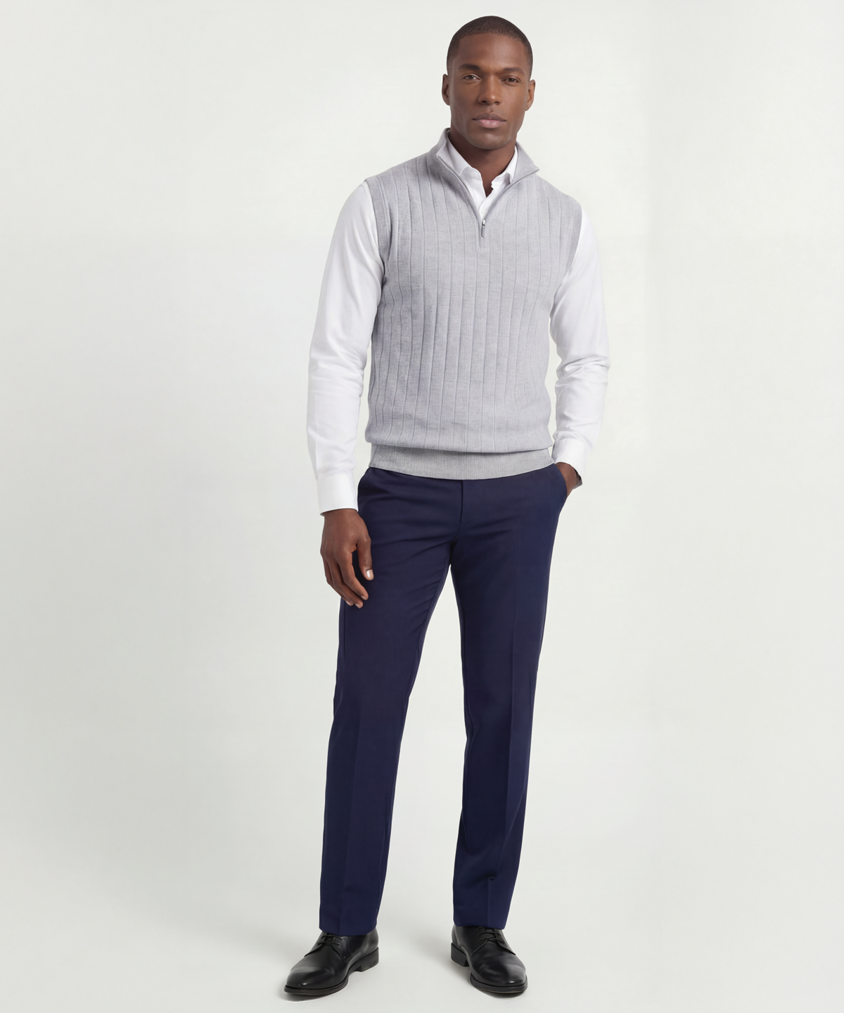 Signature Merino Lined Quarter-Zip Mock Neck Wind Vest