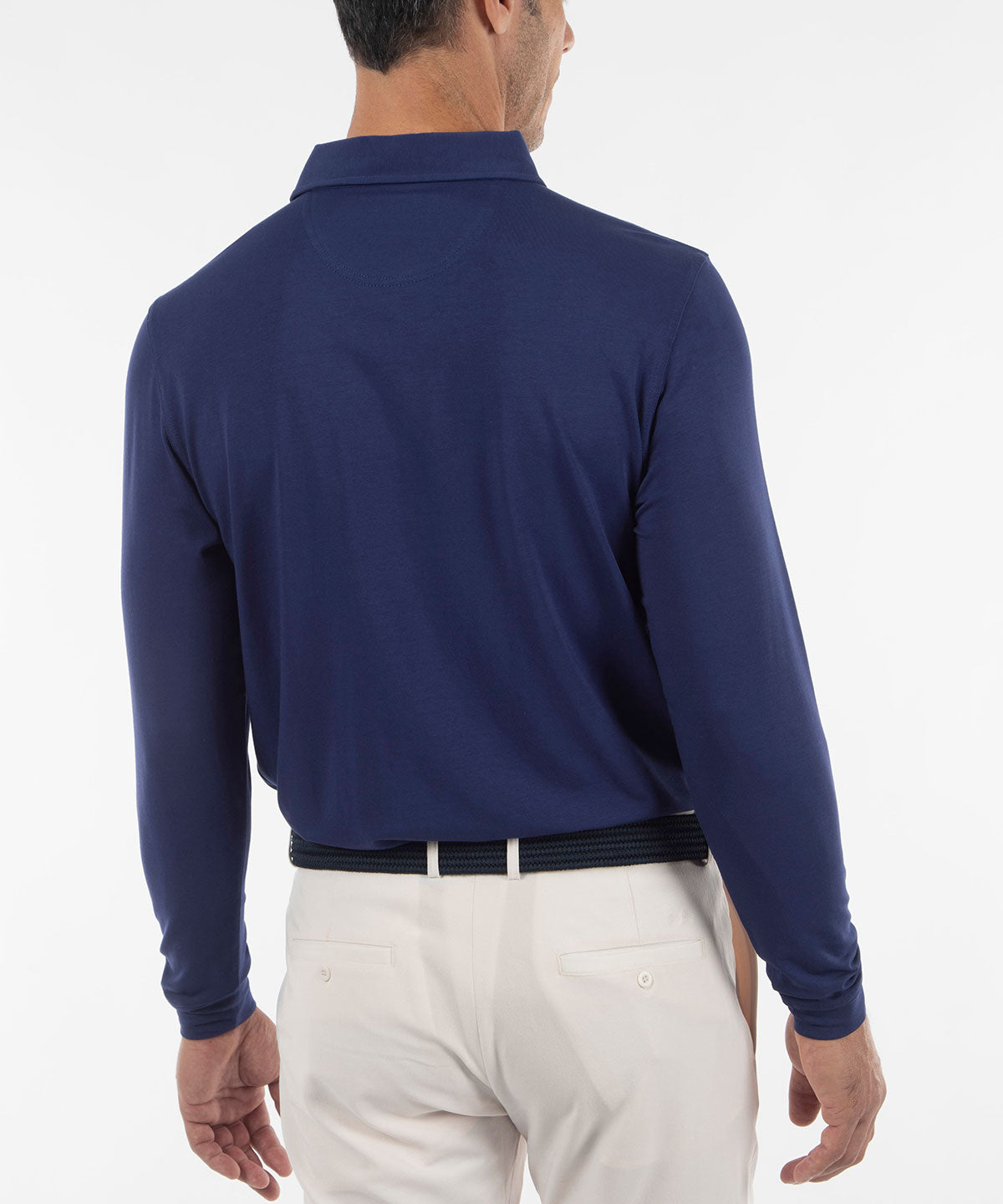 Signature Liquid Cotton Spread Collar Long-Sleeve Polo