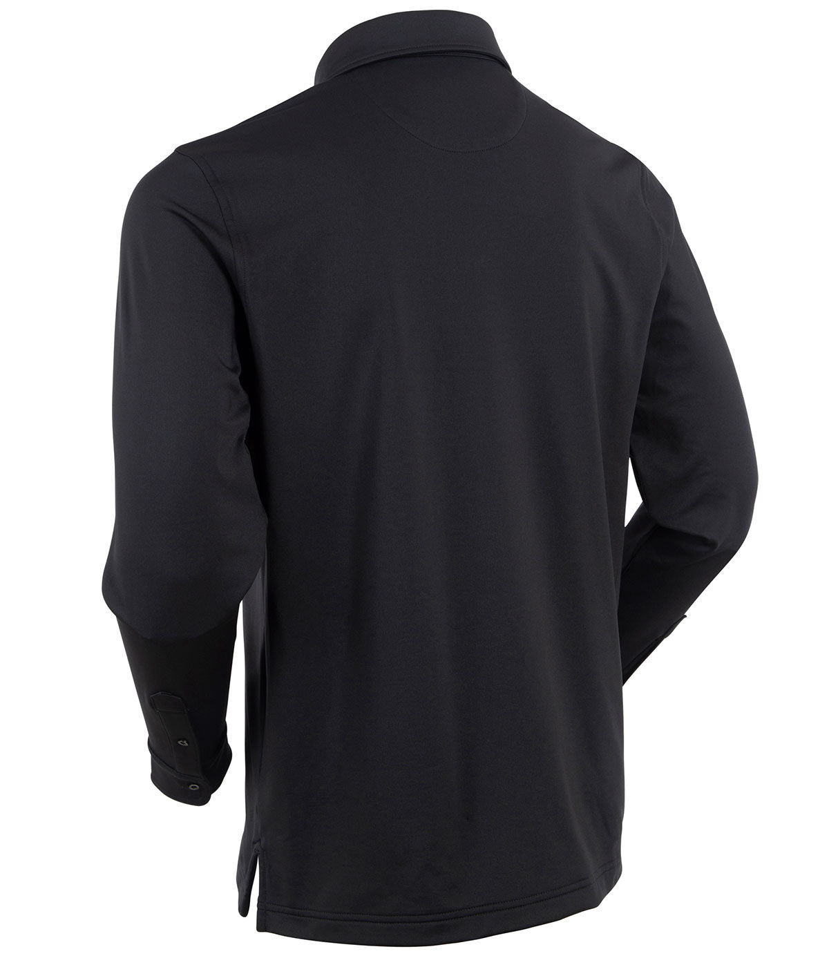 Performance Brushed Poly-Flannel Stretch Jersey Polo with Button Cuff