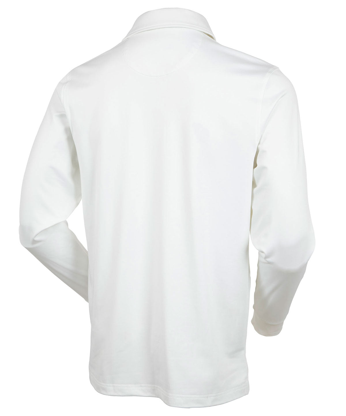 Performance Brushed Poly-Flannel Stretch Jersey Polo with Button Cuff