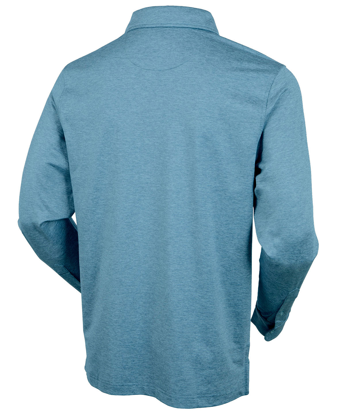 Performance Brushed Poly-Flannel Stretch Jersey Polo with Button Cuff