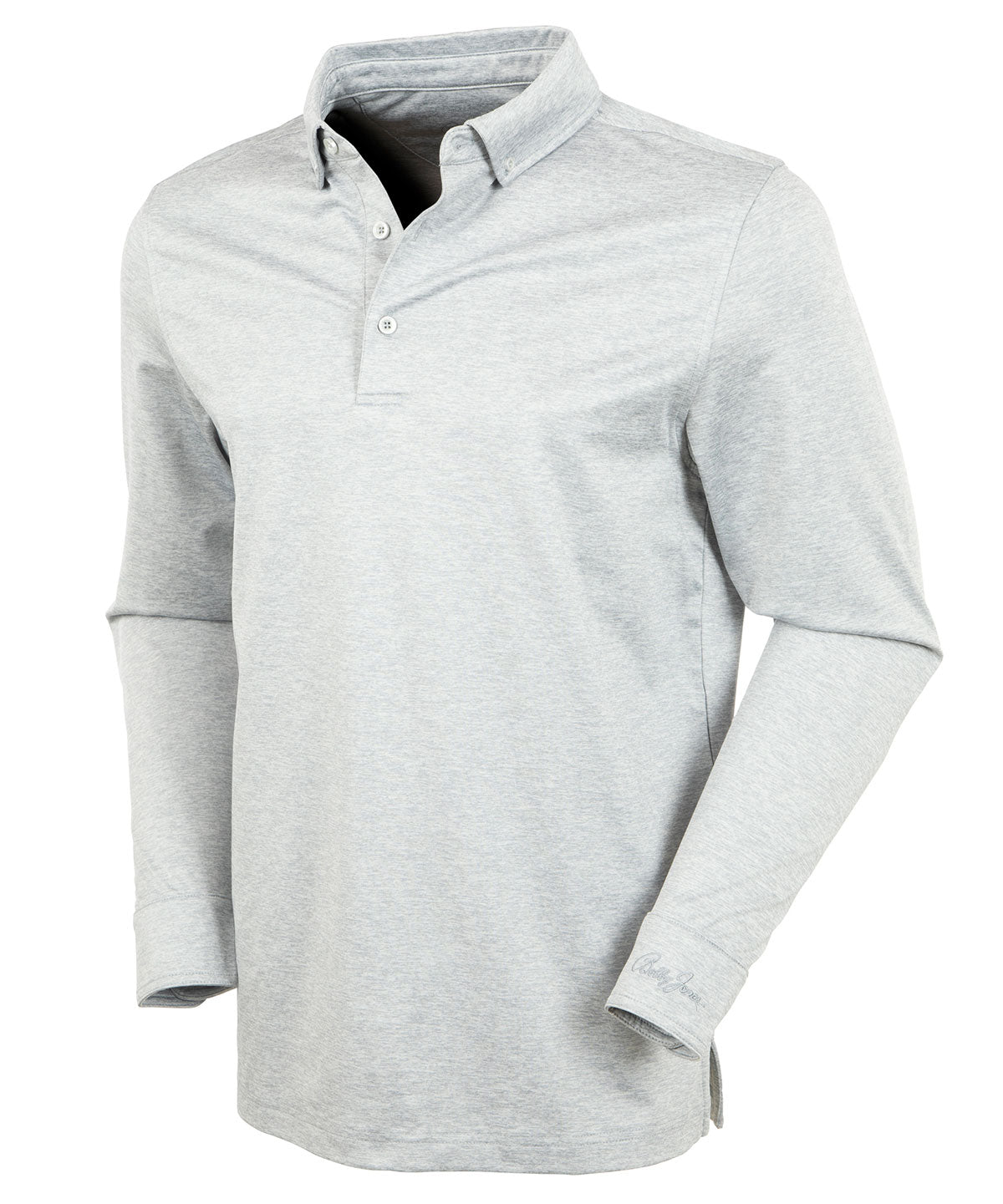 Performance Brushed Poly-Flannel Stretch Jersey Polo with Button Cuff