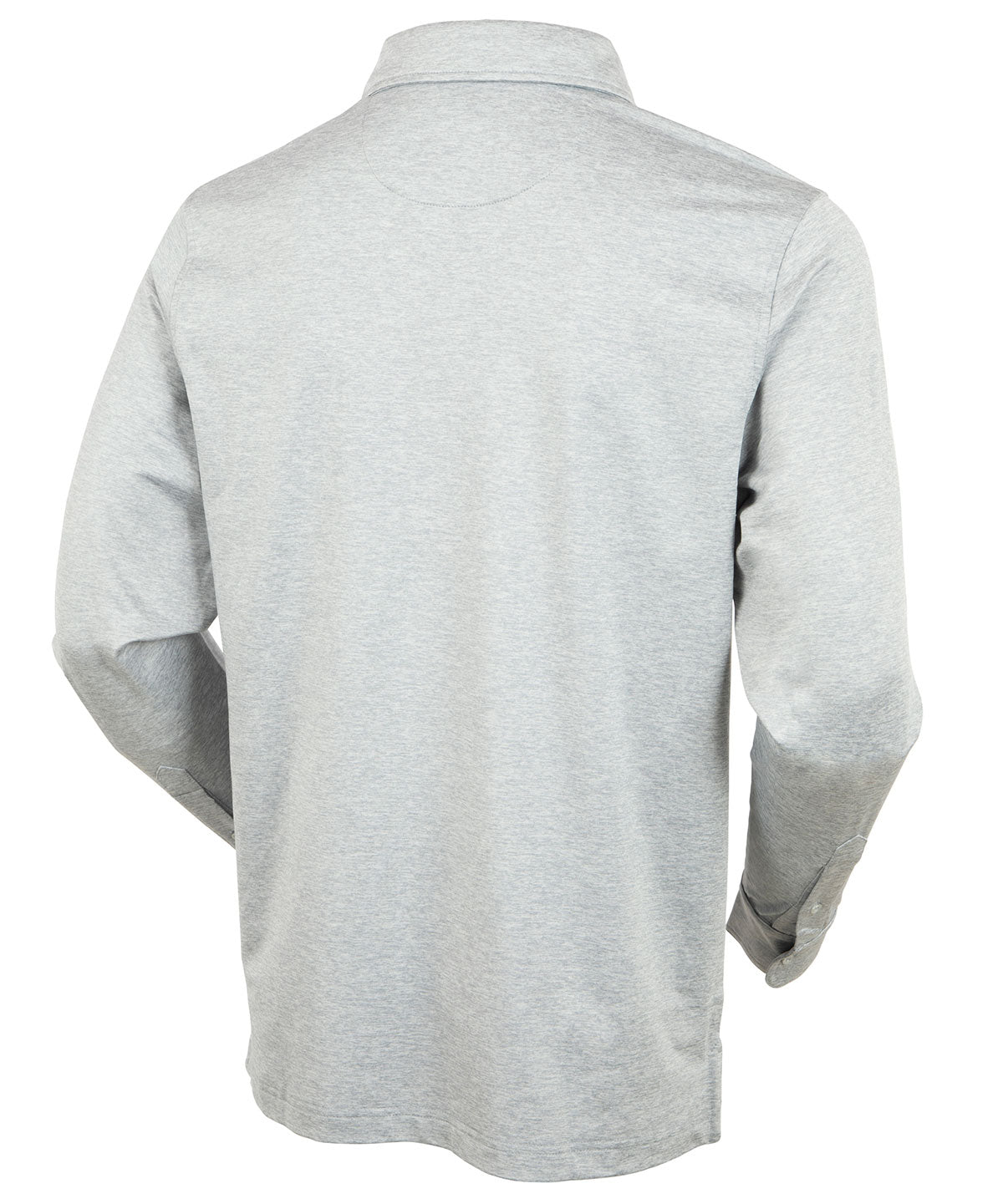 Performance Brushed Poly-Flannel Stretch Jersey Polo with Button Cuff