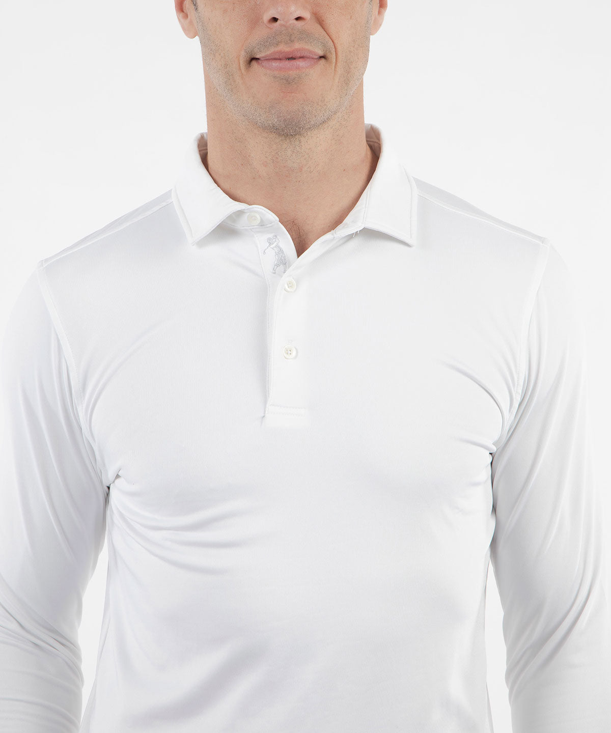 Performance Brushed Poly Flannel Stretch Jersey Polo with Player Placket