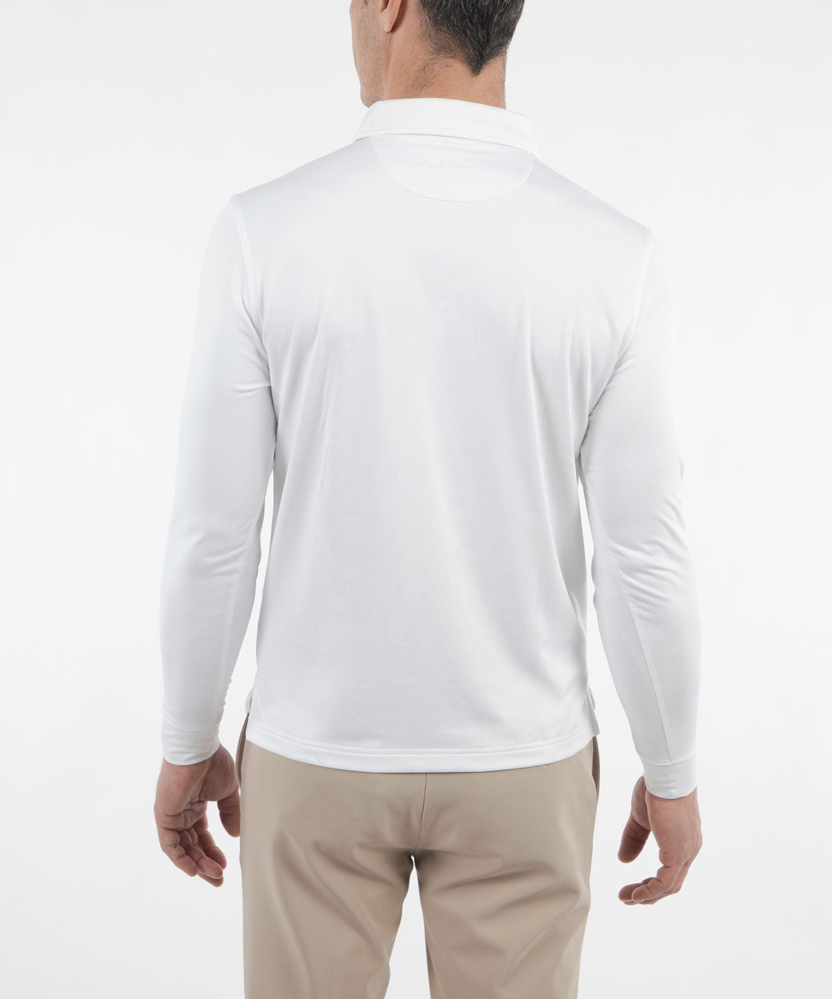 Performance Brushed Poly Flannel Stretch Jersey Polo with Player Placket