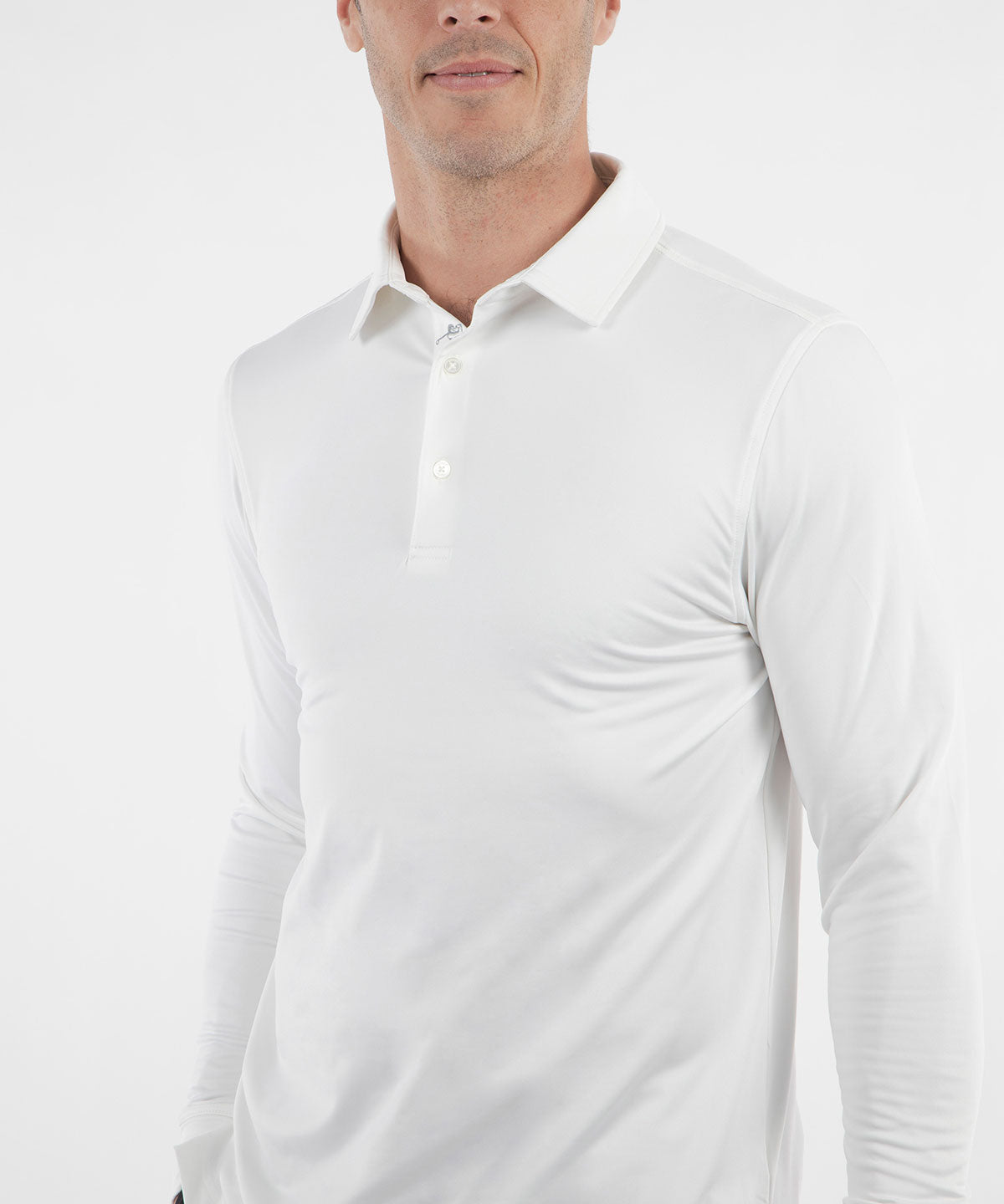 Performance Brushed Poly Flannel Stretch Jersey Polo with Player Placket