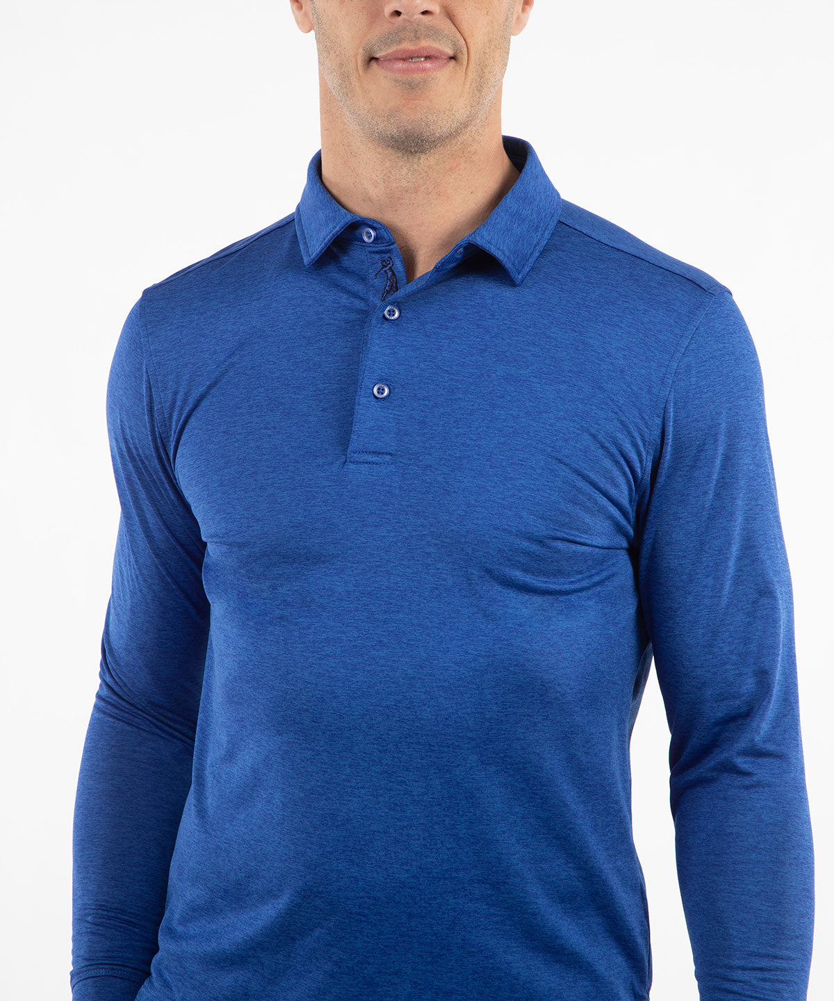 Performance Brushed Poly Flannel Stretch Jersey Polo with Player Placket