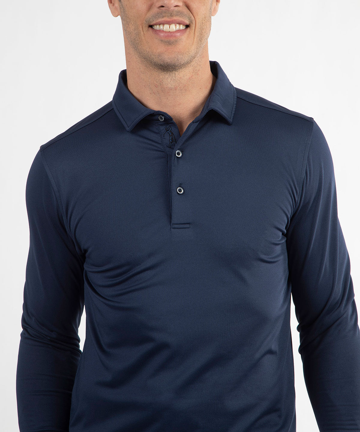 Performance Brushed Poly Flannel Stretch Jersey Polo with Player Placket