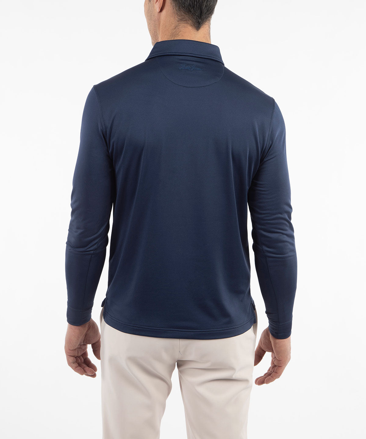 Performance Brushed Poly Flannel Stretch Jersey Polo with Player Placket