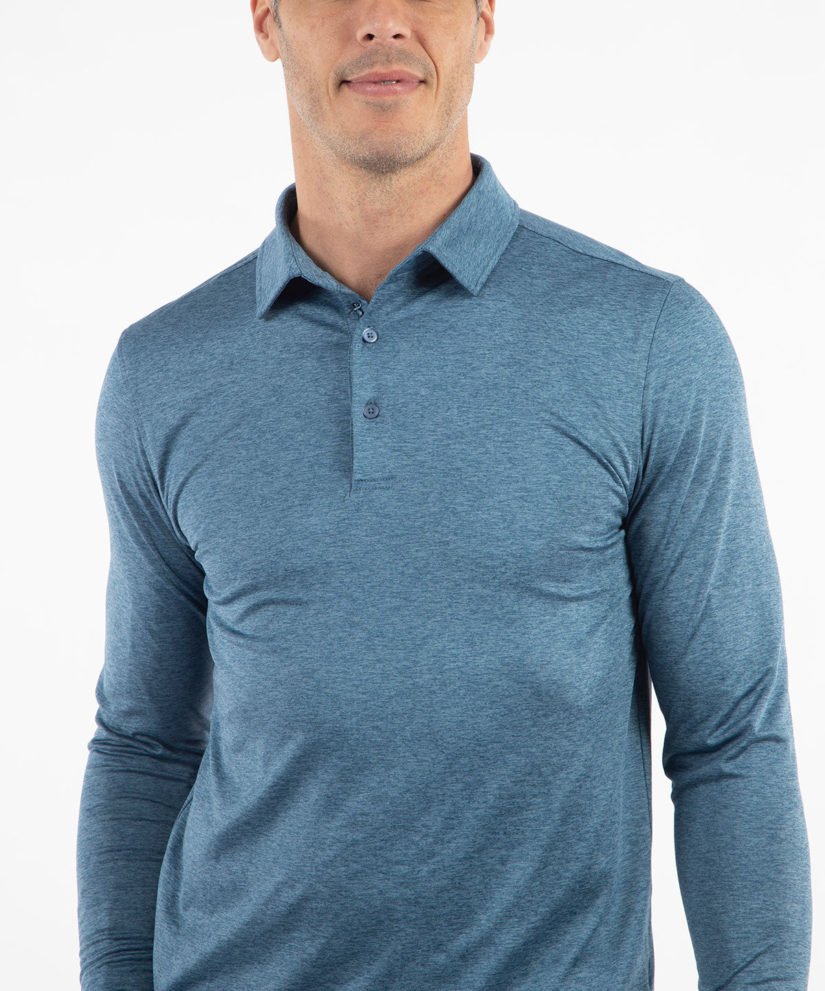 Performance Brushed Poly Flannel Stretch Jersey Polo with Player Placket