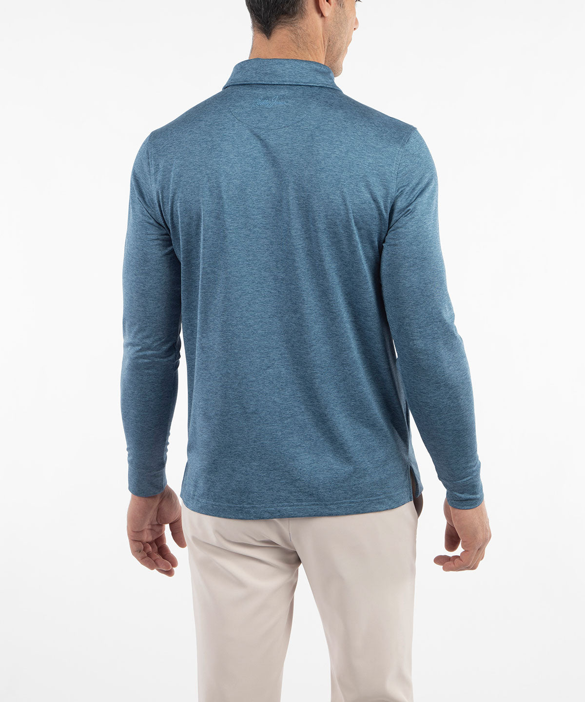 Performance Brushed Poly Flannel Stretch Jersey Polo with Player Placket