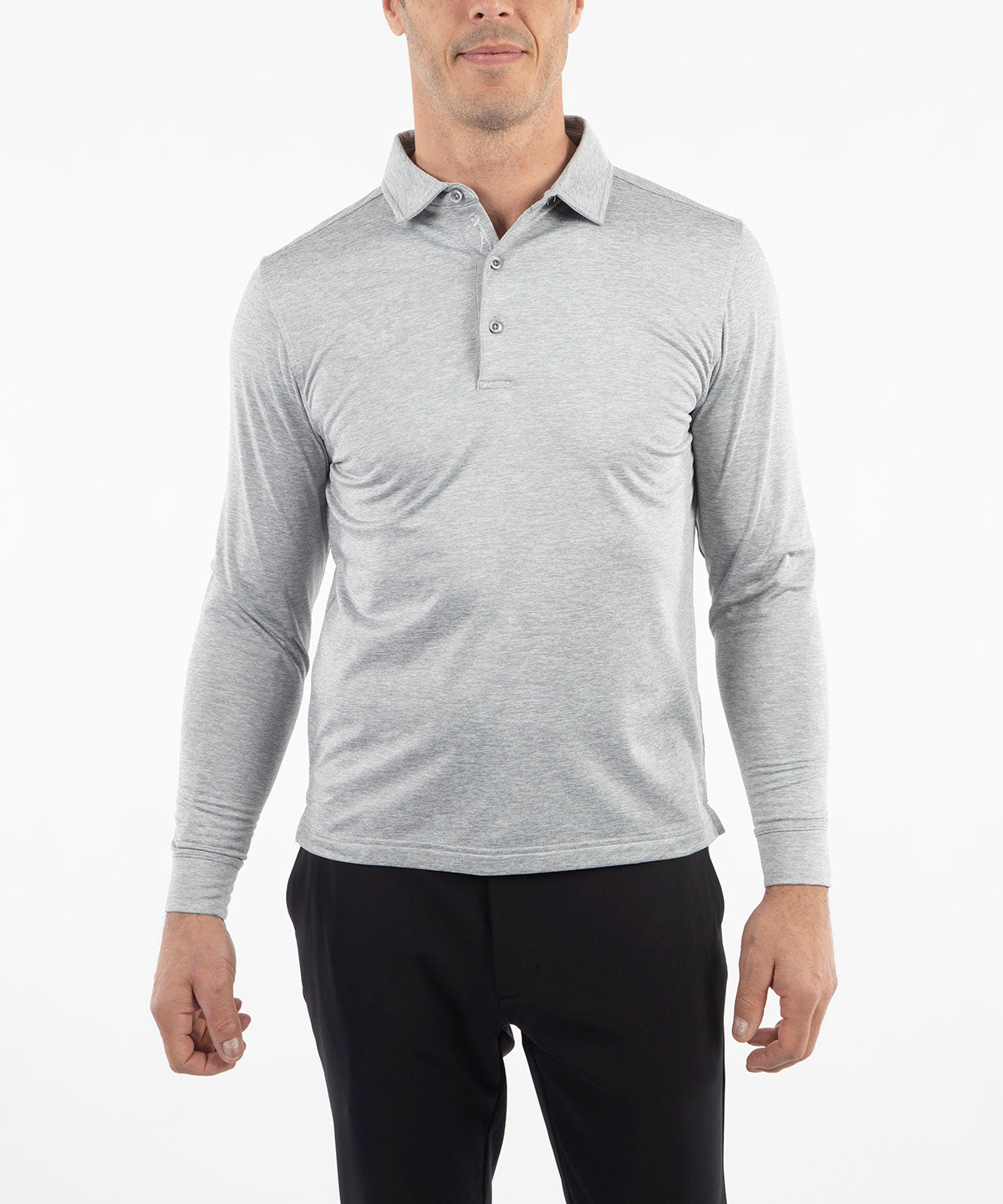 Performance Brushed Poly Flannel Stretch Jersey Polo with Player Placket