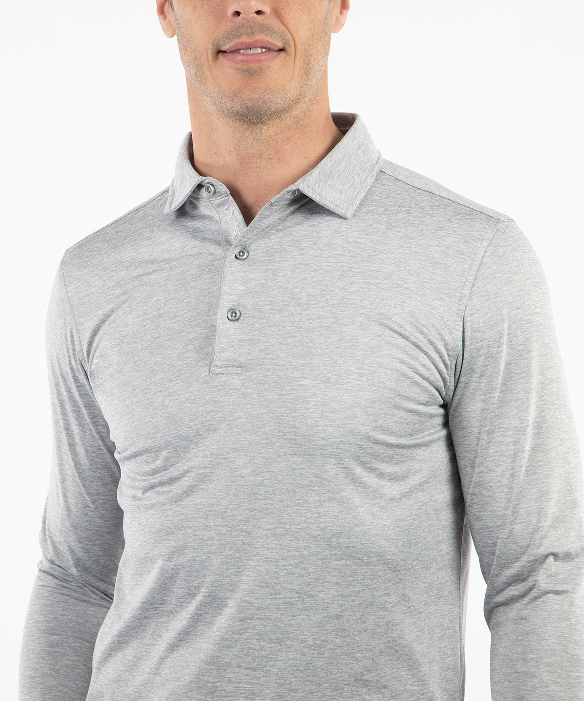 Performance Brushed Poly Flannel Stretch Jersey Polo with Player Placket