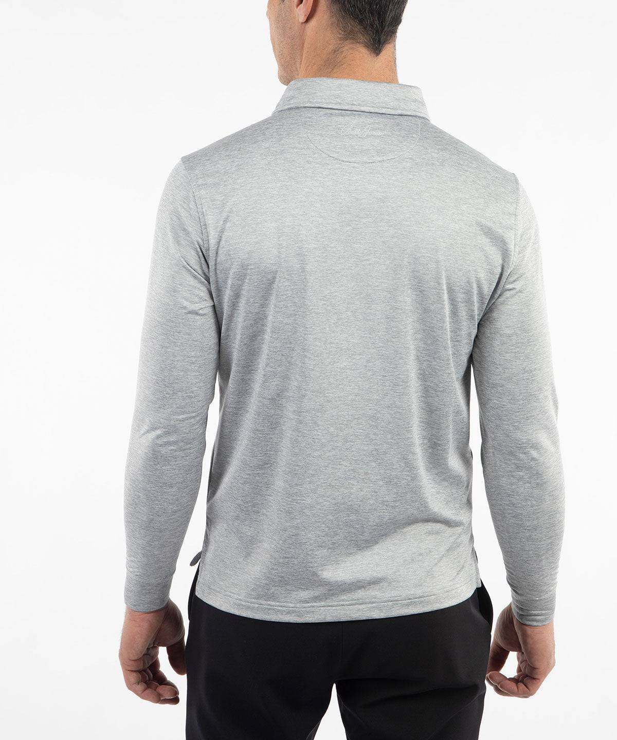 Performance Brushed Poly Flannel Stretch Jersey Polo with Player Placket