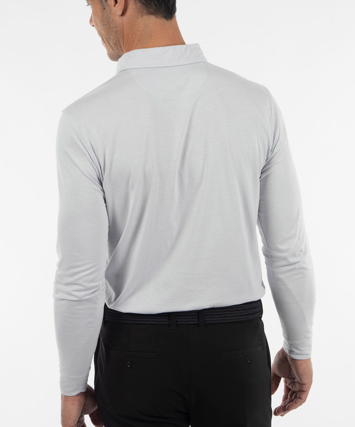 Ultra-Light Peruvian Cotton Long-Sleeve Polo Shirt