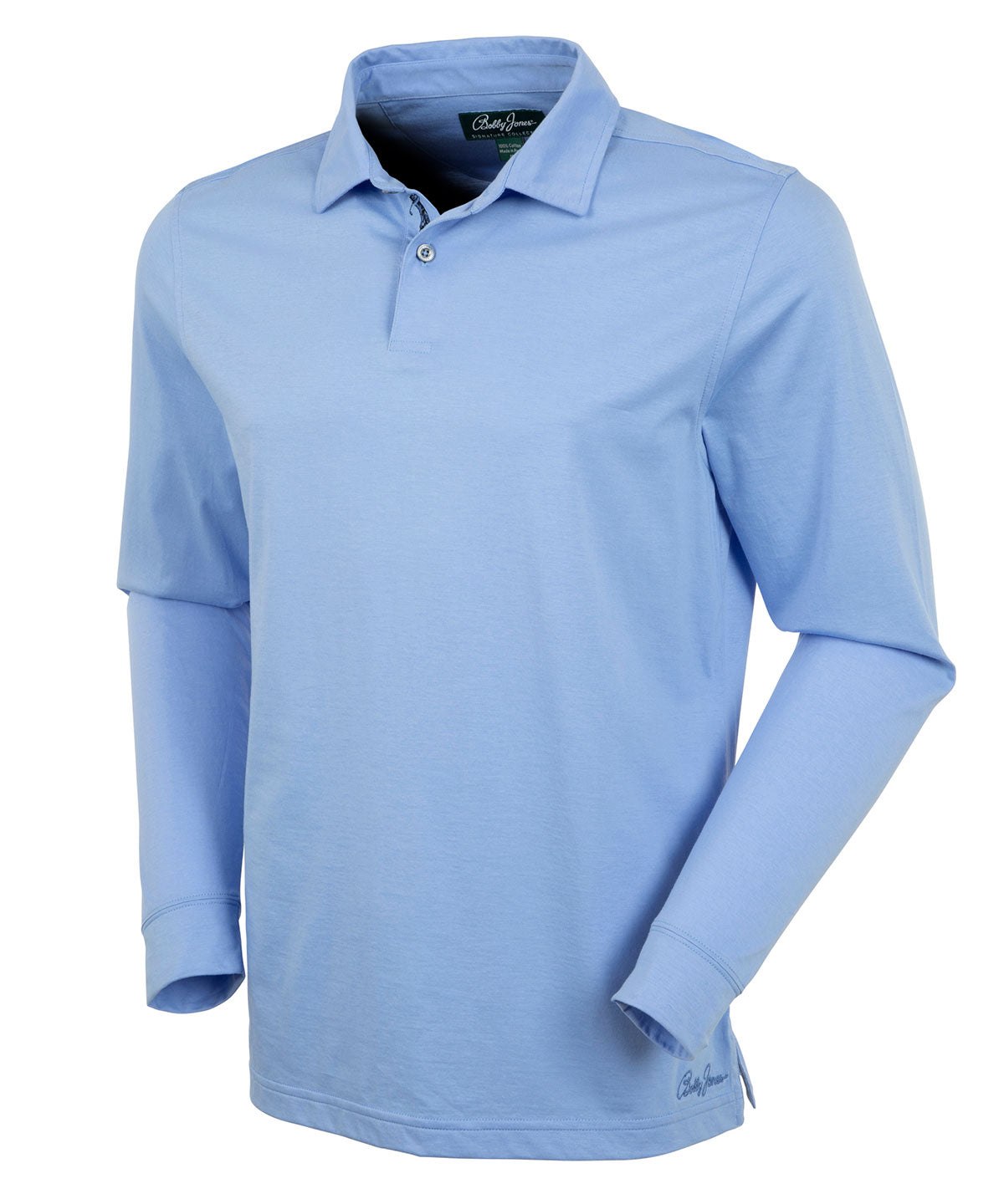 Ultra-Light Peruvian Cotton Long-Sleeve Polo Shirt