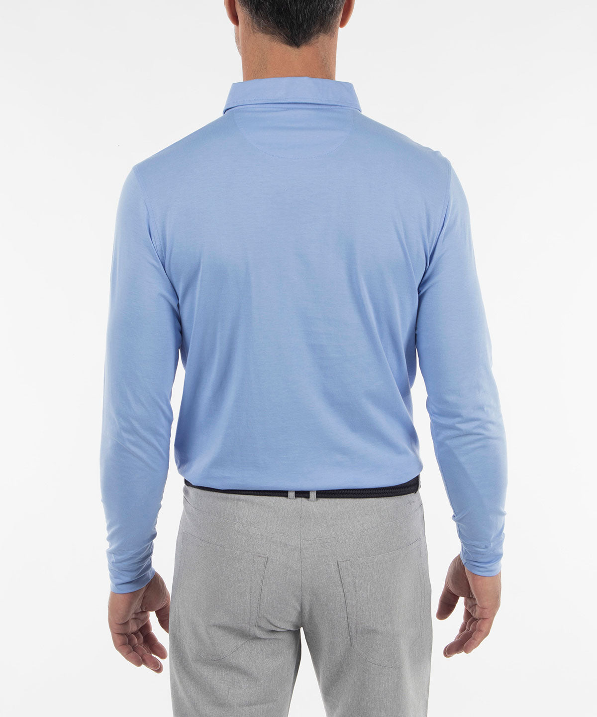Ultra-Light Peruvian Cotton Long-Sleeve Polo Shirt