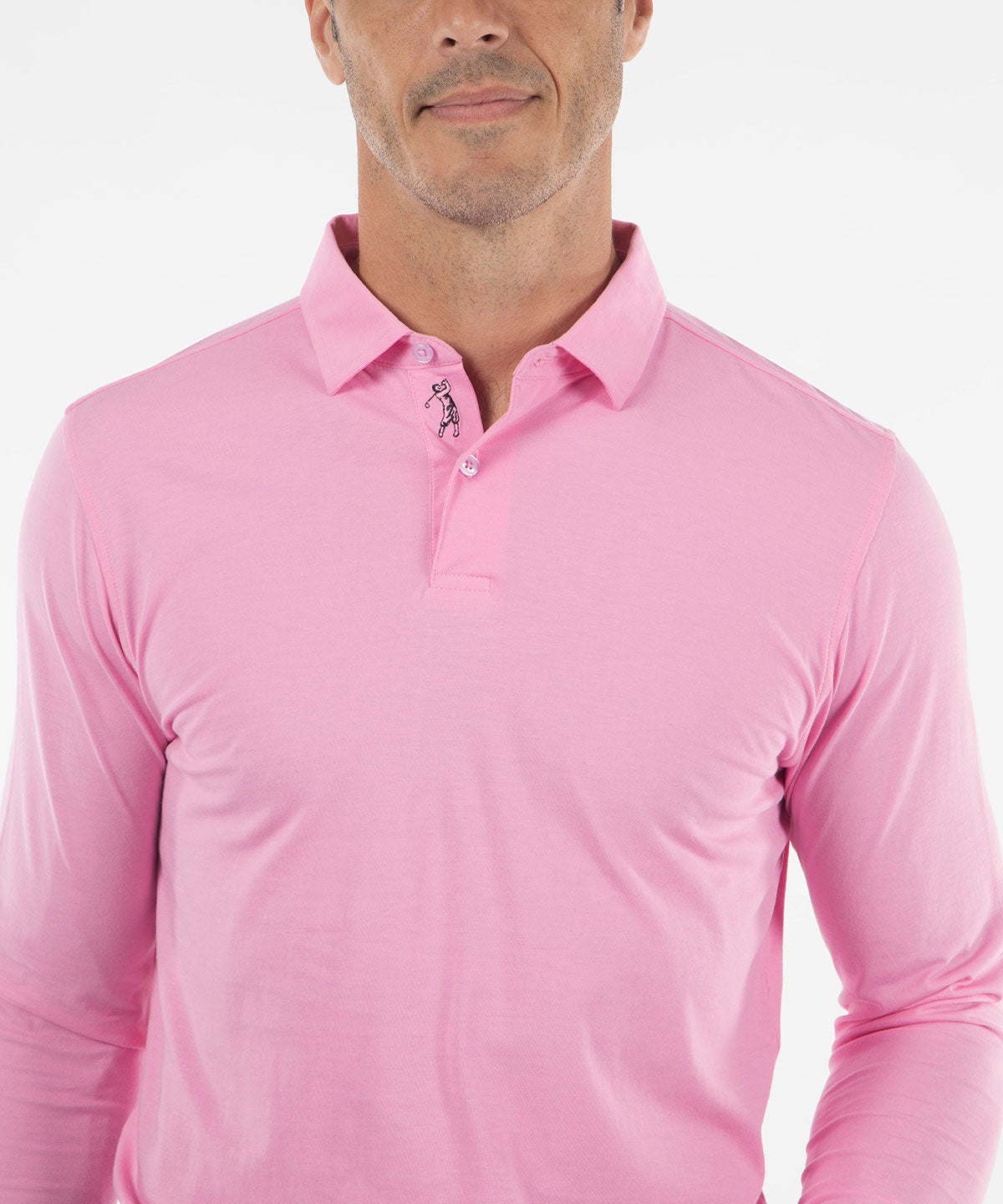 Ultra-Light Peruvian Cotton Long-Sleeve Polo Shirt