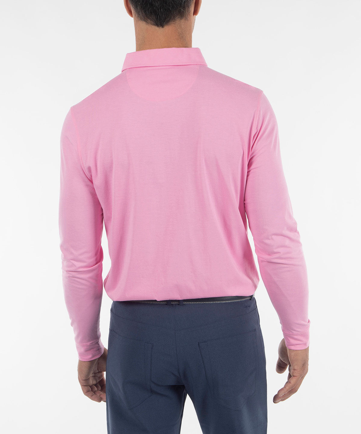 Ultra-Light Peruvian Cotton Long-Sleeve Polo Shirt