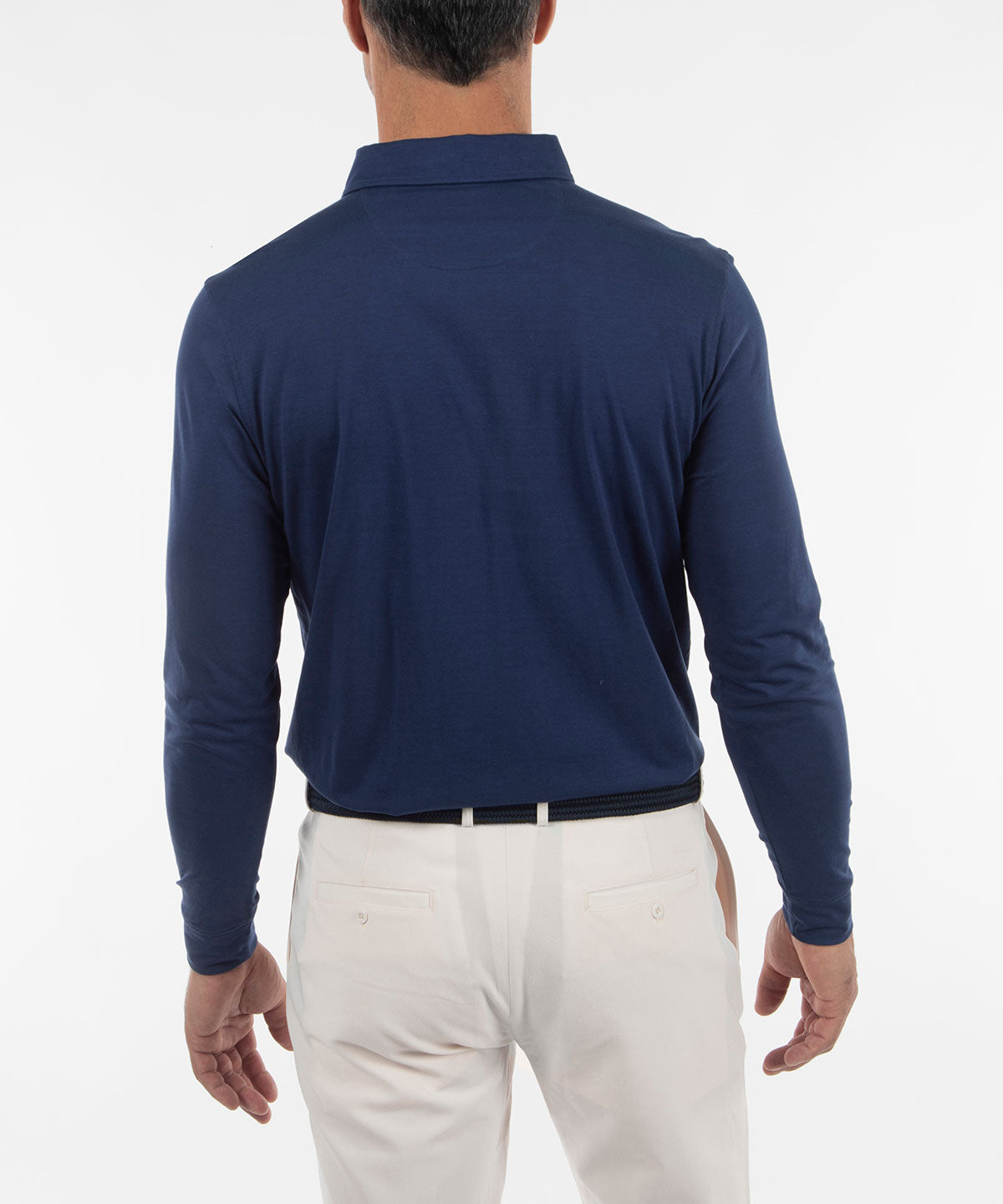 Ultra-Light Peruvian Cotton Long-Sleeve Polo Shirt