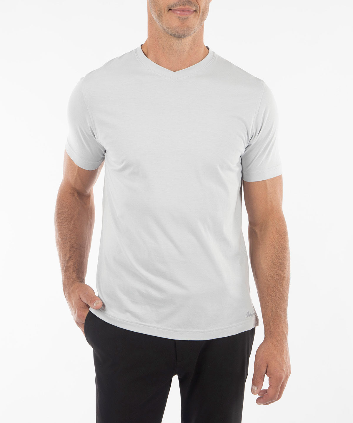 Signature Ultra-Light Pima Cotton Short-Sleeve V-Neck T-Shirt