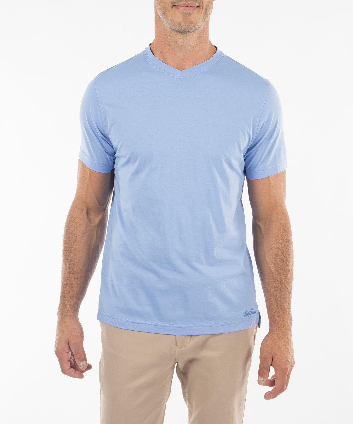 Signature Ultra-Light Pima Cotton Short-Sleeve V-Neck T-Shirt