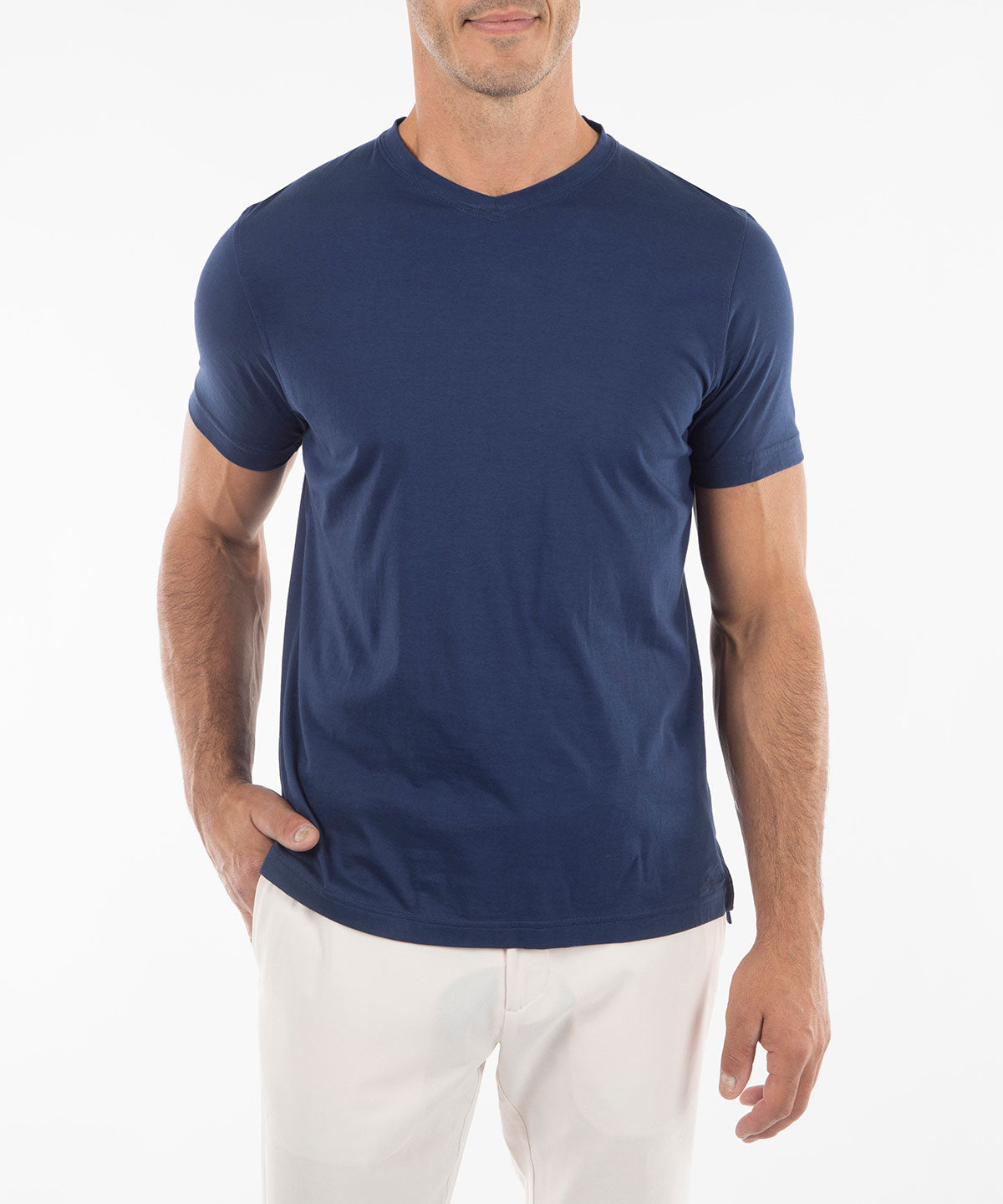 Signature Ultra-Light Pima Cotton Short-Sleeve V-Neck T-Shirt